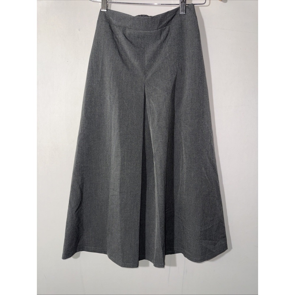 Melloday Women's Pull‎ On A-line Midi Skirt Grey Pockets Casual Size XS